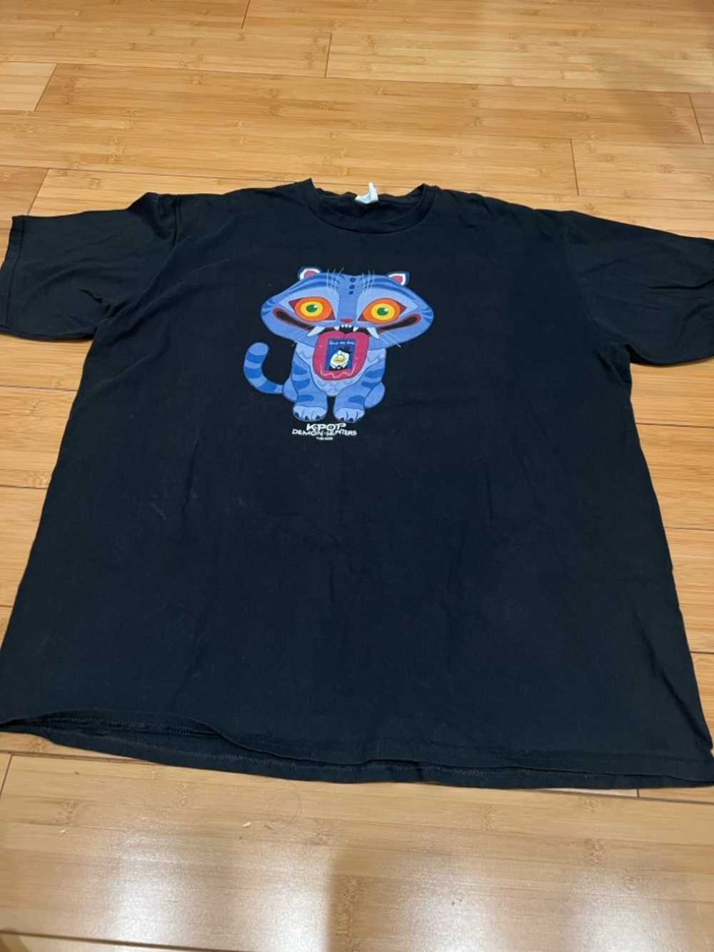KPop Demon Hunters Derpy Tiger T-shirt XL Black